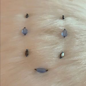 Vintage Illusion Necklace with Blue & Silver